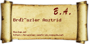 Brüszler Asztrid névjegykártya